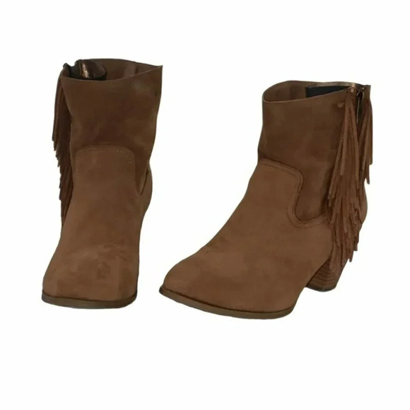 Rampage Frankey 8M Tan‎ 3" heeled fringe ankle boot - Picture 4 of 8